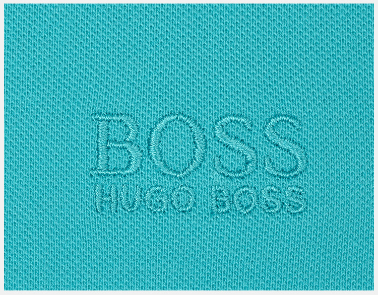 商品Hugo Boss|Hugo Boss 雨果博斯 新款男士商务休闲纯棉湖水蓝色短袖POLO衫 PADDOS1-8581-488,价格¥817,第9张图片详细描述