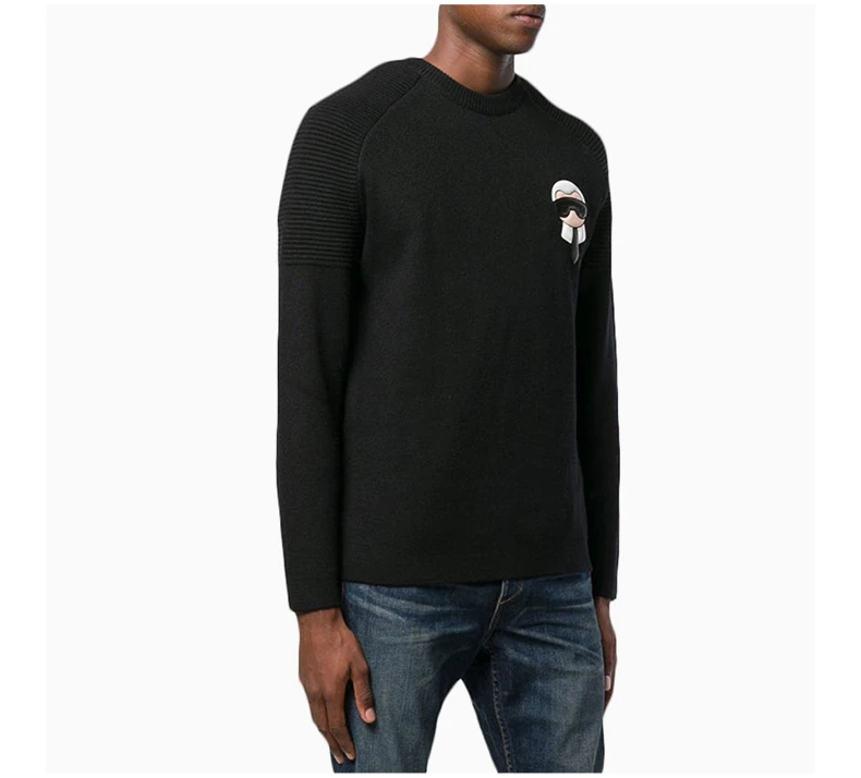 商品[国内直发] Fendi|FENDI 黑色男士针织衫/毛衣 FAE525-A52W-F0RWK,价格¥5417,第5张图片详细描述