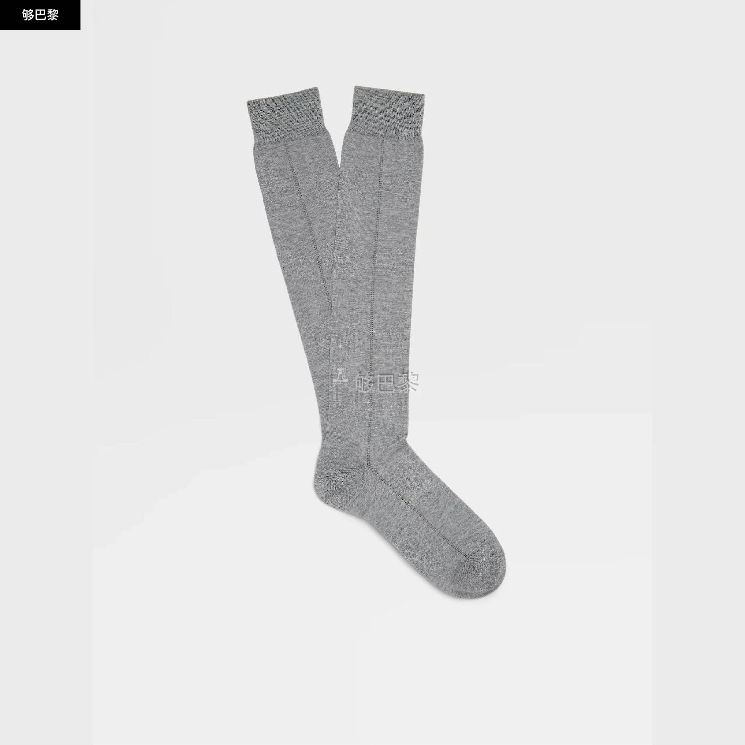 商品Zegna|【预售】 杰尼亚 25春夏 男士 袜子 LIGHT GREY MÉLANGE LYOCELL BLEND BAGUETTE MID CALF SOCKS N5V40-571-052 ,价格¥685,第2张图片详细描述