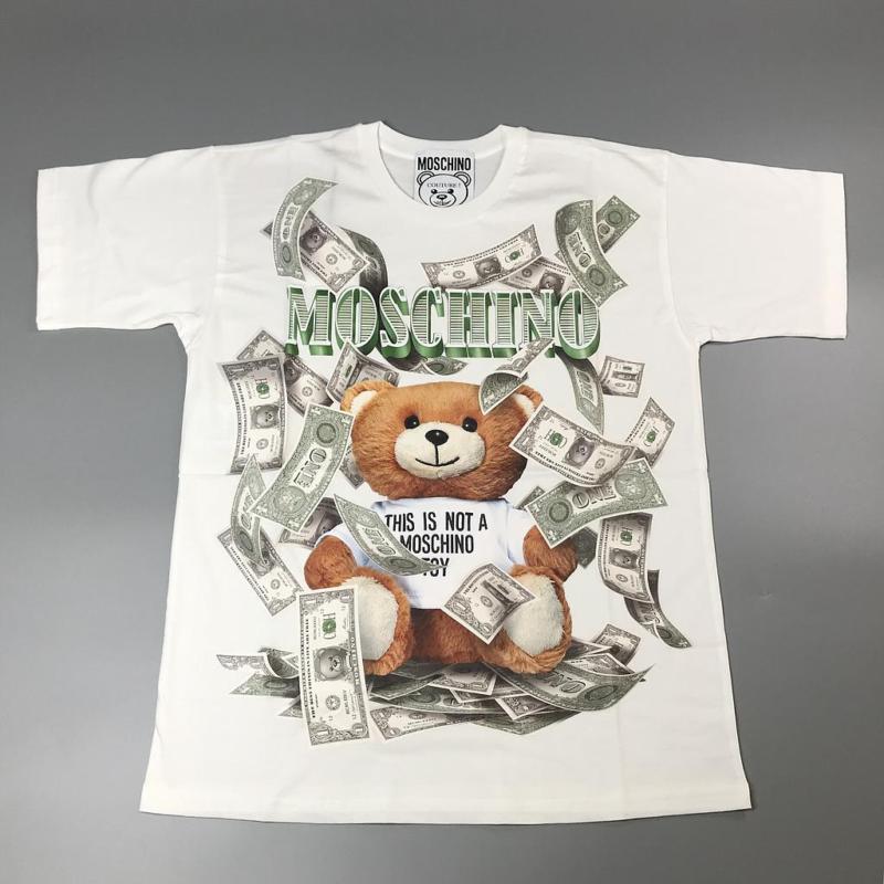 商品Moschino|MOSCHINO 女士白色印花棉质短袖T恤 DV0701-5440-1002,价格¥899,第3张图片详细描述