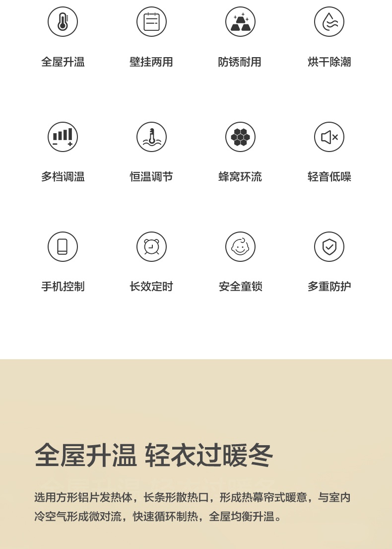 商品[国内直发] Philips|飞利浦石墨烯踢脚线取暖器家用电暖器暖风机大面积节能暖气烤火炉,价格¥1402,第3张图片详细描述