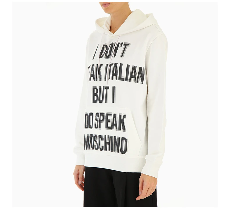 商品Moschino|MOSCHINO 女士白色字母印花连帽卫衣 A17799127-1002,价格¥2835,第6张图片详细描述