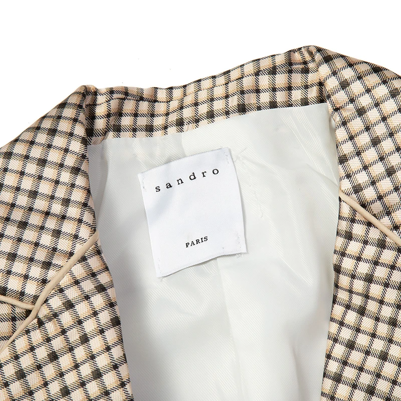 商品Sandro|SANDRO 女士格纹外套 R130125P-PLAID,价格¥423,第2张图片详细描述