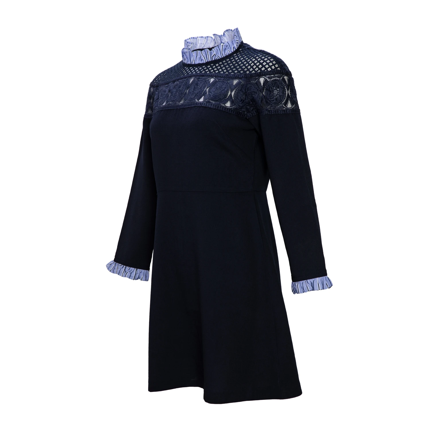 商品[国内直发] Sandro|SANDRO 女士深蓝色棉质连衣裙 R130091P-MULTI,价格¥638,第5张图片详细描述