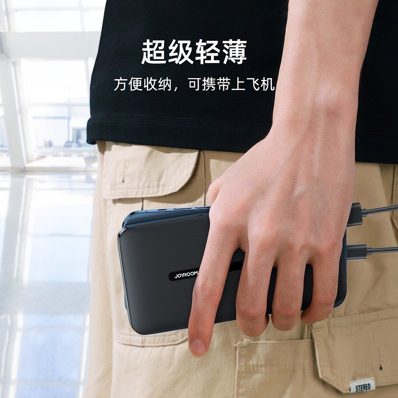 商品[国内直发] JOYROOM|机乐堂 JR-T012移动电源10000毫安时苹果安卓type-c接口2A快充双USB输出便携充电宝 黑色,价格¥177,第3张图片详细描述