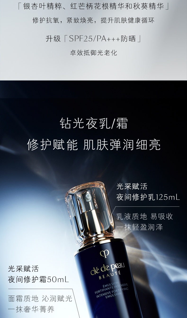 商品Cle de Peau|肌肤之钥CPB 钻光奢护两件套 日夜乳霜护肤套 125ml*2,价格¥517,第5张图片详细描述