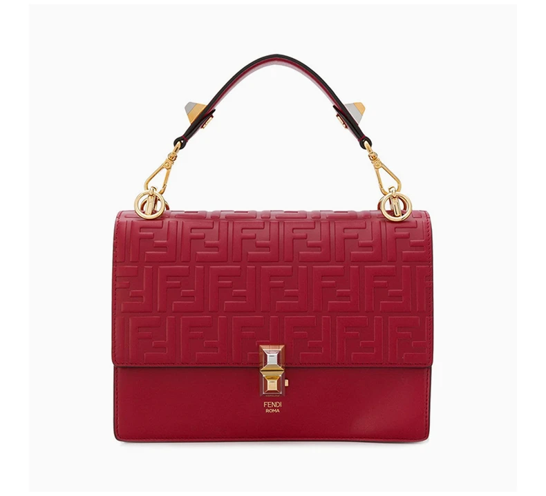 商品[国内直发] Fendi|Fendi 芬迪 女士红色小牛皮单肩包斜挎包 8BT283-A417-F0MVV,价格¥13393,第4张图片详细描述