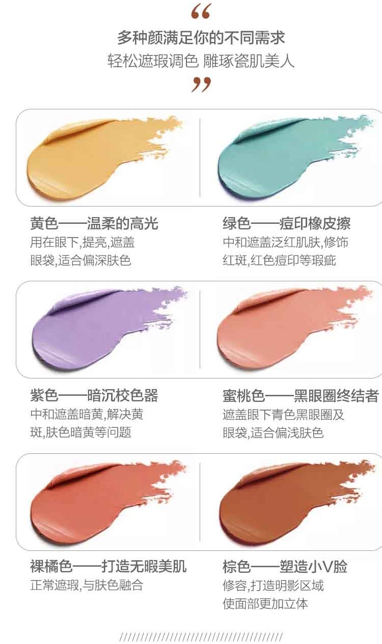 商品NYX Professional Makeup|NYX 3CP六色遮瑕盘膏6*1.5g面部彩妆粉底,价格¥143,第3张图片详细描述