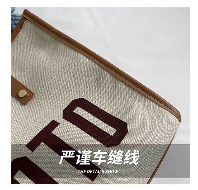 商品[国内直发] GLENVINTEN|格岚云顿大容量包包女2022新款女包时尚通勤单肩包字母质感手提托特帆布包,价格¥113,第5张图片详细描述