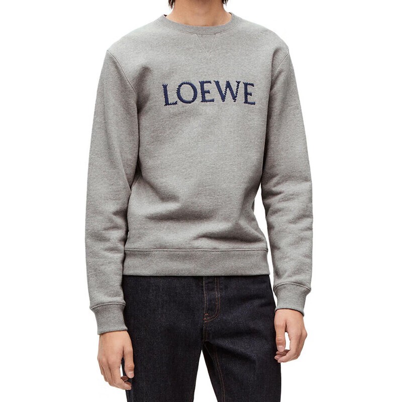 商品Loewe|罗意威（LOEWE）男士混色灰色棉质刺绣卫衣,价格¥4507,第2张图片详细描述