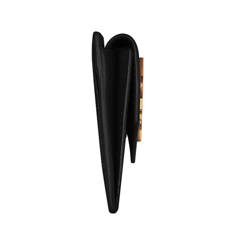 商品Yves Saint Laurent|SAINT LAURENT PARIS/圣罗兰 YSL 22新款UPTOWN系列 女士黑色粒面压纹皮革徽标金扣翻盖开合钱包卡包5823051GF0J1000,价格¥2550,第4张图片详细描述