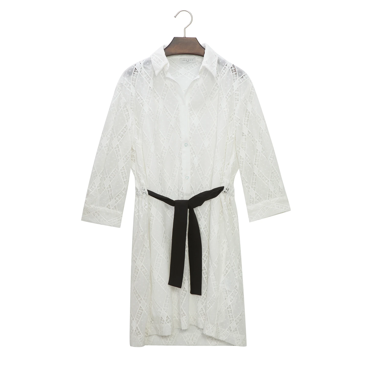 商品[国内直发] Sandro|SANDRO 女士白色连衣裙 R130051P-WHITE ,价格¥668,第1张图片详细描述