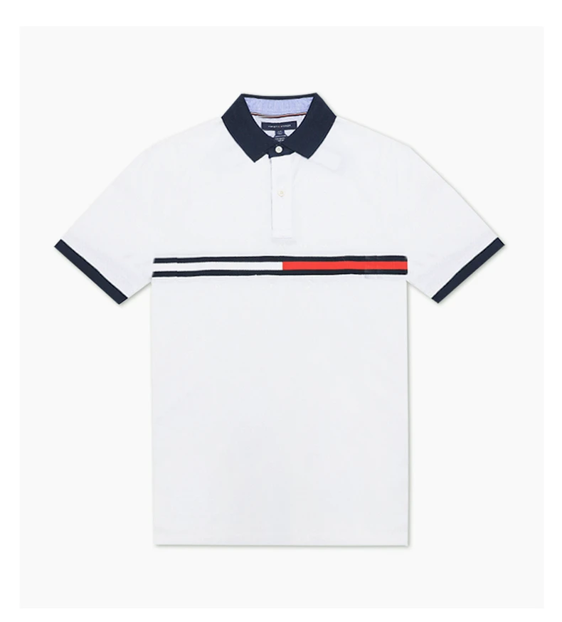 商品[国内直发] Tommy Hilfiger|TOMMY HILFIGER 白色男士POLO衫 78J3232-110,价格¥409,第1张图片详细描述