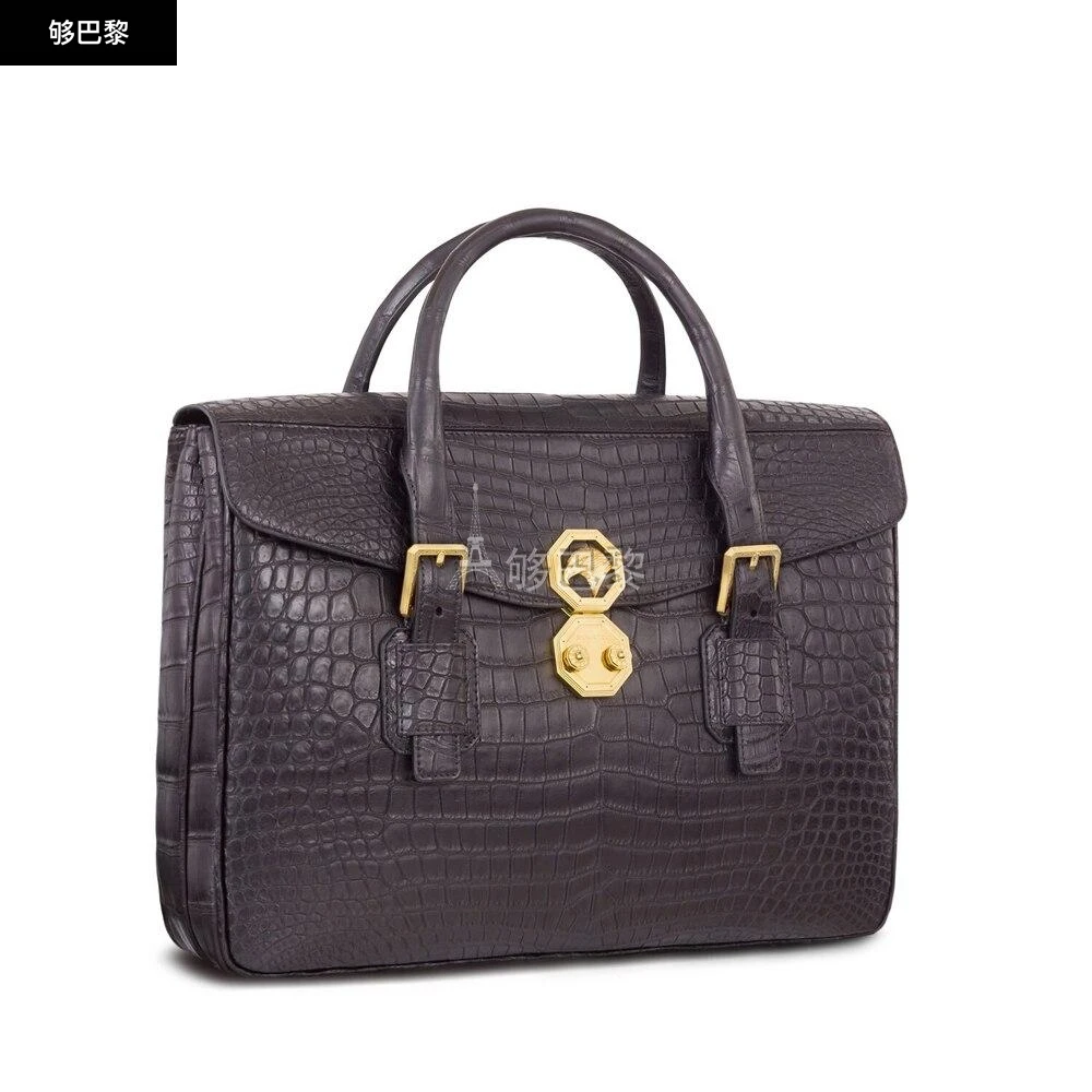 商品Stefano Ricci|包邮包税【预售7天发货】 STEFANO RICCI 史蒂芬 24春夏 男士 公文包 手工哑光鳄鱼皮公文包 ND032-CS.9005,价格¥199856,第4张图片详细描述