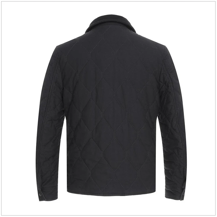 商品Burberry|Burberry 博柏利 男士黑色棉质系扣休闲棉服外套 3949579,价格¥3259,第5张图片详细描述