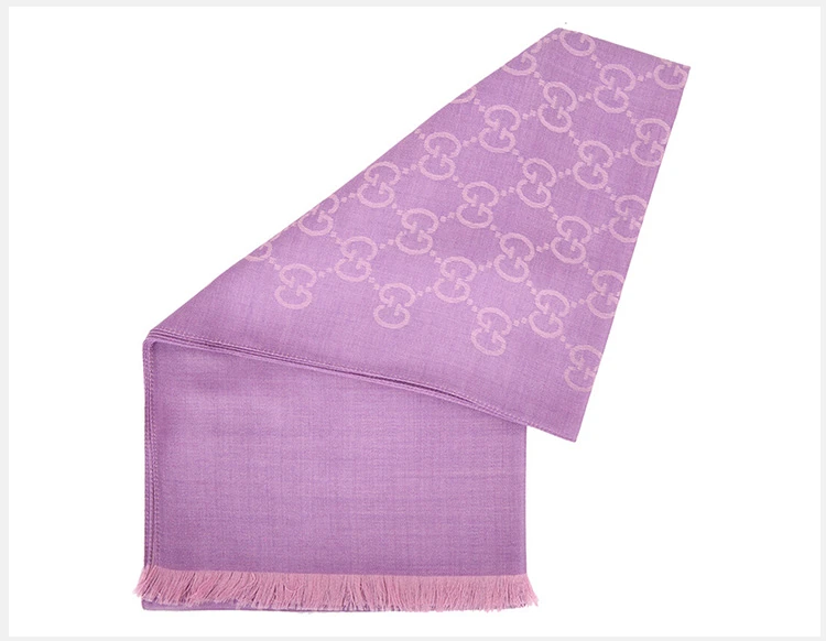 商品Gucci|GUCCI 古驰 女士紫色羊毛围巾 165904-3G646-5372,价格¥1241,第5张图片详细描述