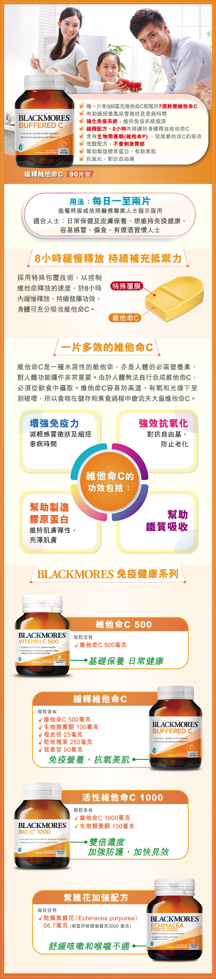 商品[国内直发] Blackmores|BLACKMORES   緩釋維他命C 90粒,价格¥313,第1张图片详细描述