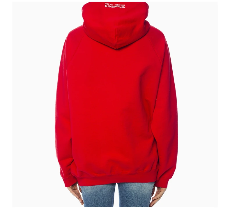商品Vetements|VETEMENTS 男士红色大廓形徽标连帽运动衫 WSS18TR29-RED,价格¥3376,第6张图片详细描述