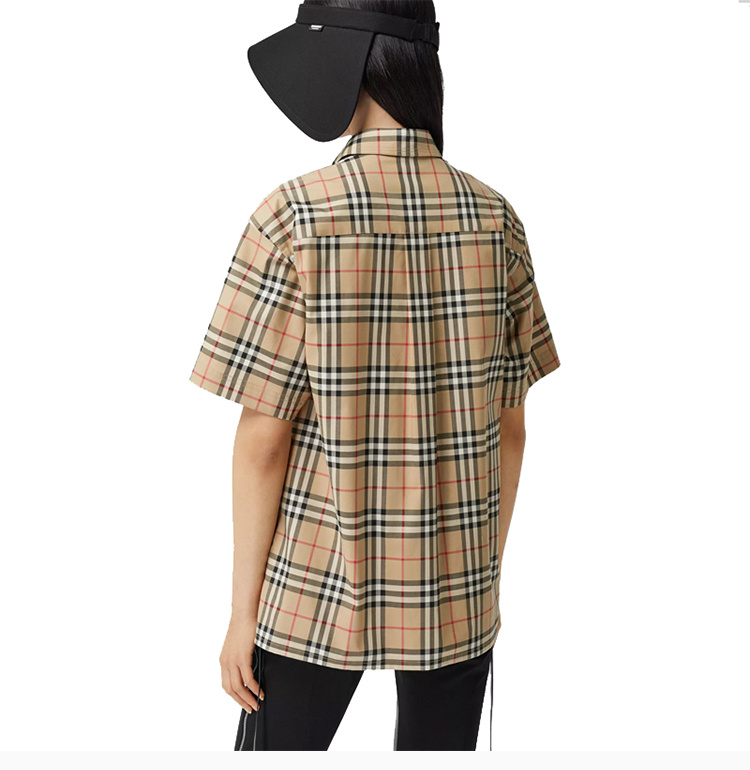 商品Burberry|Burberry 女士格纹短袖衬衫 8032393,价格¥2303,第8张图片详细描述