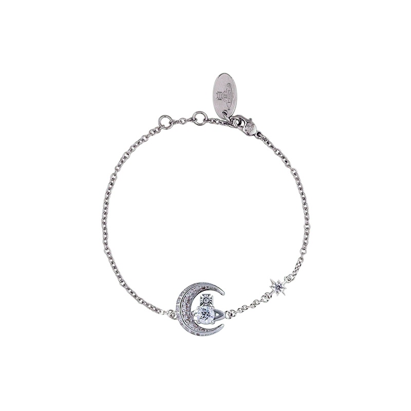 商品Vivienne Westwood|【现货】西太后 女士银色金属月亮星球手链61020148-W106-SM,价格¥795,第2张图片详细描述