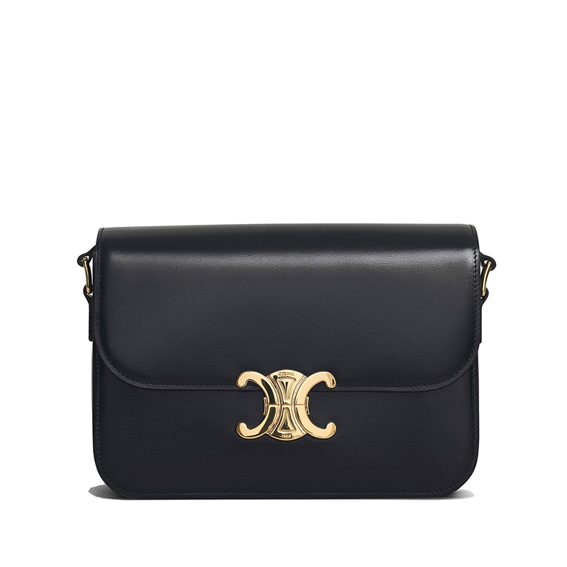 商品Celine|CELINE/赛琳 Triomphe女士牛皮房盖斜跨单肩包187363BF4.38NO,价格¥25989,第4张图片详细描述
