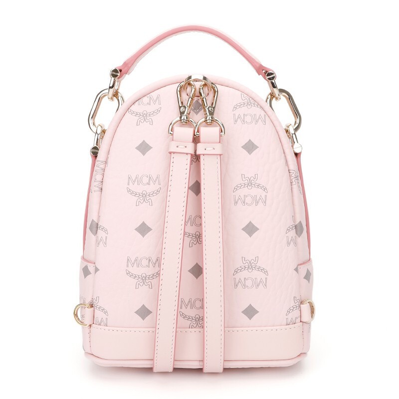 商品[国内直发] MCM|MCM 女士Partricia Visetos系列干邑色人造革配牛皮革迷你手提单肩双肩背包 MWKBSPA01CO001,价格¥4416,第13张图片详细描述