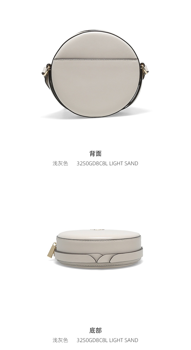 商品Michael Kors|Michael Kors  DELANCEY中号女士牛皮革单肩斜挎圆饼包 32S0GD8C8L-LIGHT-SAND,价格¥1349,第5张图片详细描述