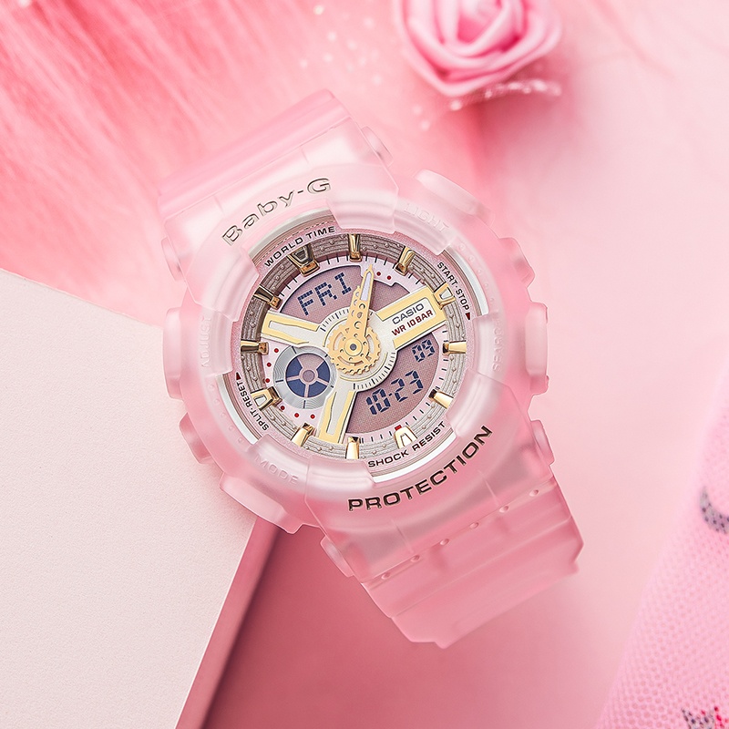 商品[国内直发] Casio|卡西欧baby-g夏日透明粉新款防水潮流女表,价格¥643,第1张图片详细描述