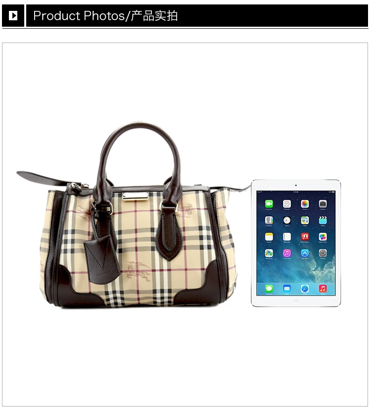 商品[国内直发] Burberry|BURBERRY 格纹女士手提包 3870759,价格¥7629,第3张图片详细描述