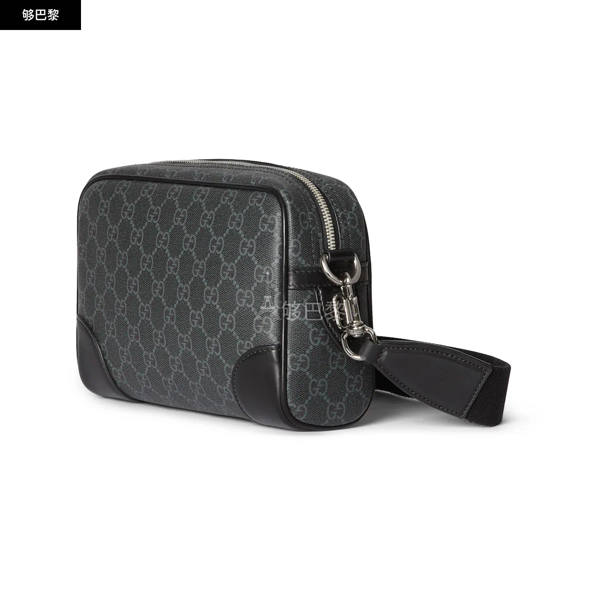 商品Gucci|【预售】 古驰 24秋冬 男士 单肩包 GG EMBLEM系列小号斜挎包 821155 FAED4 1000,价格¥14906,第6张图片详细�描述