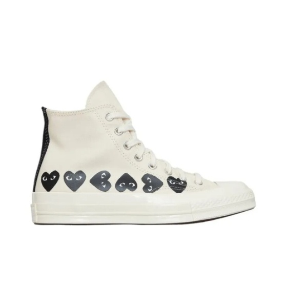 商品[国内直发] Comme des Garcons|ConversexCDG Play 帆布 简约百搭 高帮 板鞋 男女同款 白色,价格¥1071,第2张图片详细描述