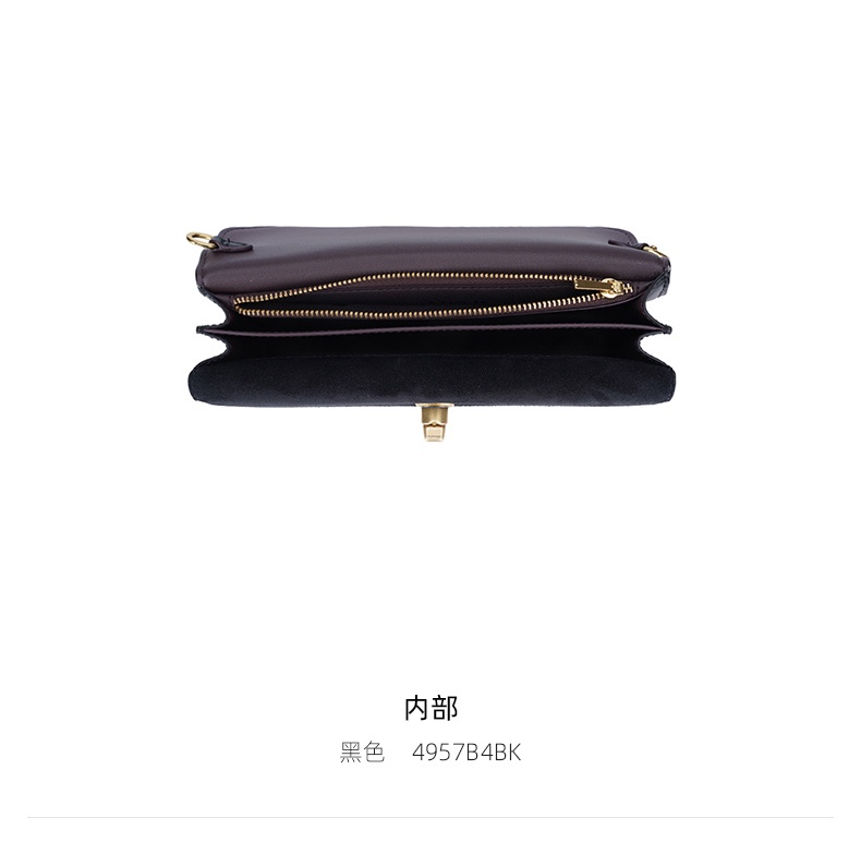 商品[国内直发] Coach|COACH 小号女士皮质链带单肩斜挎包 4957B4BK,价格¥1358,第6张图片详细描述