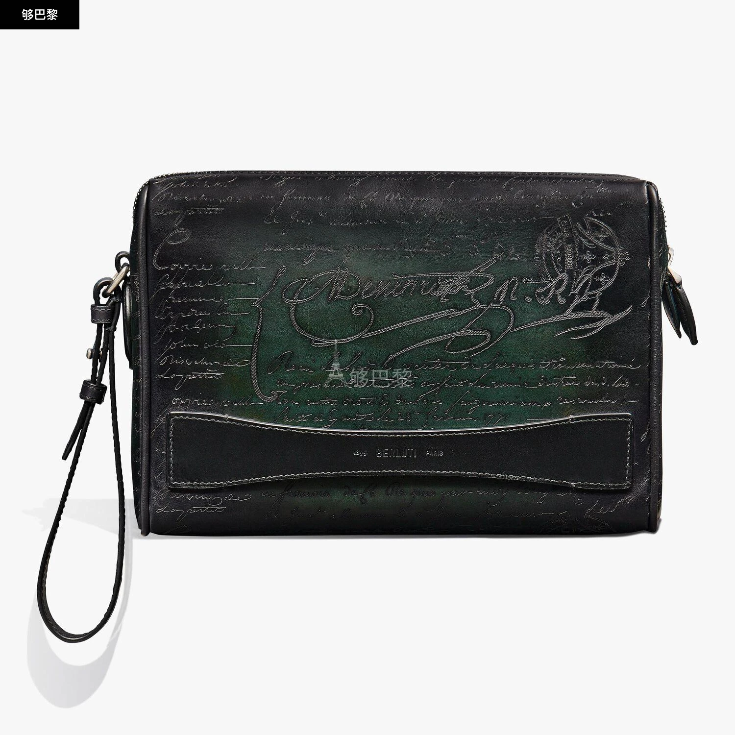 商品Berluti|【预售】 伯鲁提 24秋冬 男士 手拿包 Rosewood Scritto图纹皮革手拿包 ROSEWOOD__NEO-JOUR-V2_G27,价格¥12135,第4张图片详细描述