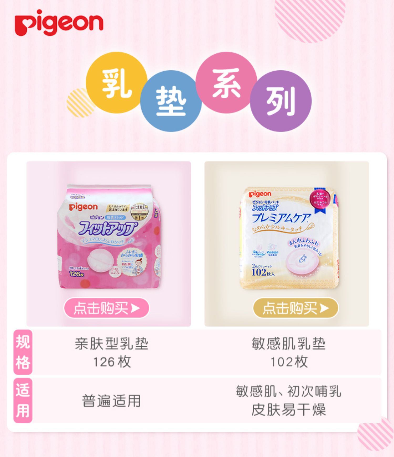 商品[国内直发] Pigeon|贝亲敏感肌型防溢乳垫1次性超薄透气204枚官方正品,价格¥237,第1张图片详细描述