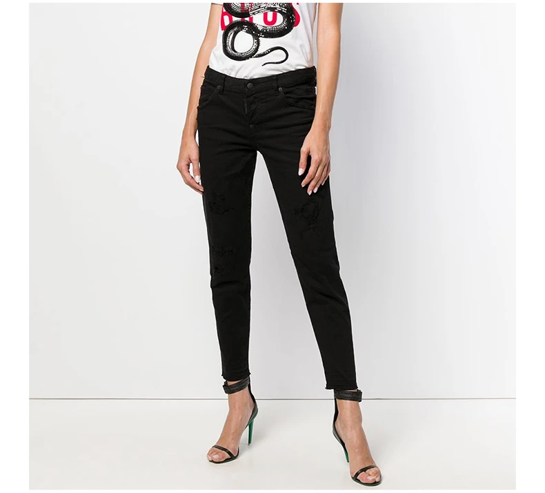 商品[国内直发] DSQUARED2|Dsquared2 D二次方 黑色牛仔布女装牛仔褲 S72LB0143-S39781-900,价格¥2640,第5张图片详细描述