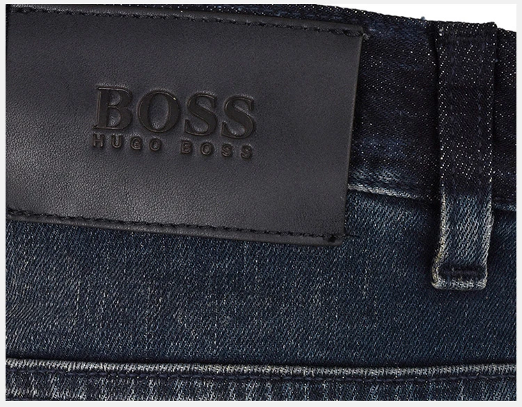 商品Hugo Boss|Hugo Boss 雨果博斯 男士深蓝色棉质混纺时尚休闲舒适牛仔裤 DELAWARE3-3208-418,价格¥991,第7张图片详细描述