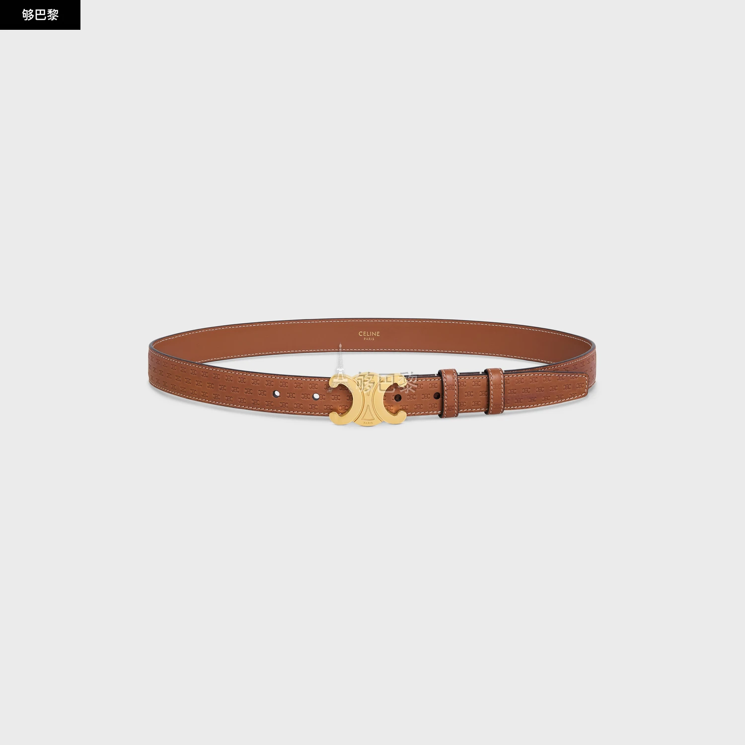 商品Celine|【预售】 赛琳 25春夏 女士 腰带 TRIOMPHE中号TRIOMPHE压印天然牛皮革腰带 45AK93AM2.04LU ,价格¥5411,第5张图片详细描述