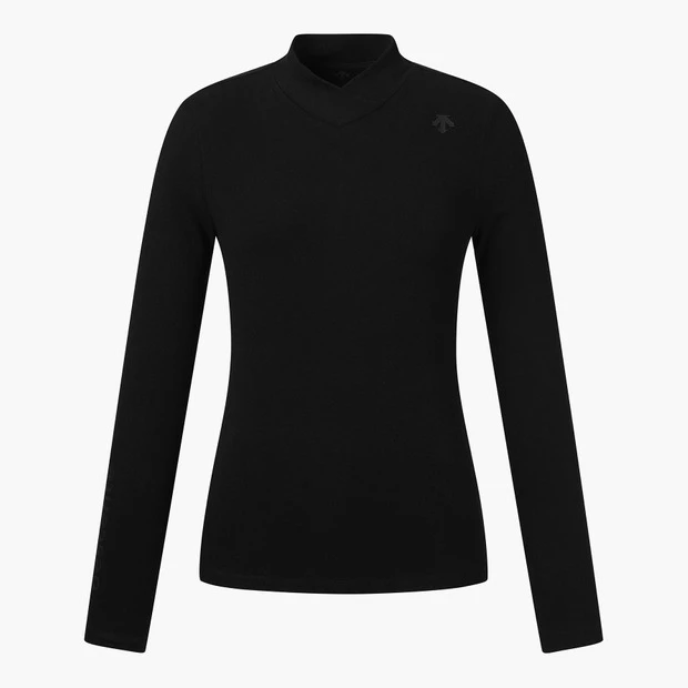 商品【预售商品15天发货】 DESCENTE|高尔夫系列女性领口配色细节长袖T恤展现时尚 DO32WFTL93-BLKG,价格¥959,第6张图片详细描述