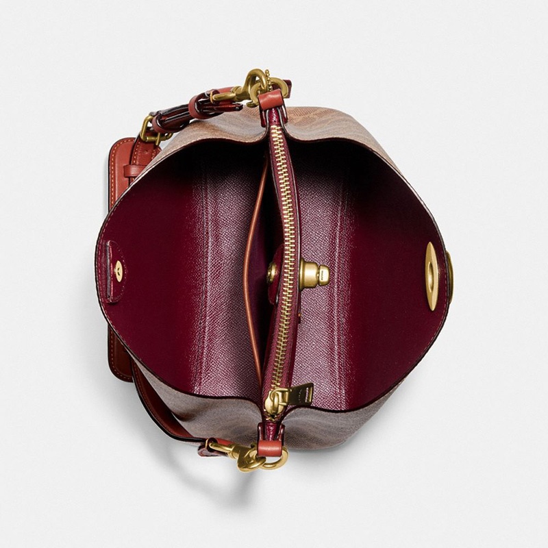 商品Coach|蔻驰女士单肩斜挎包桶包老花包（香港仓发货）,价格¥1989,第14张图片详细描述