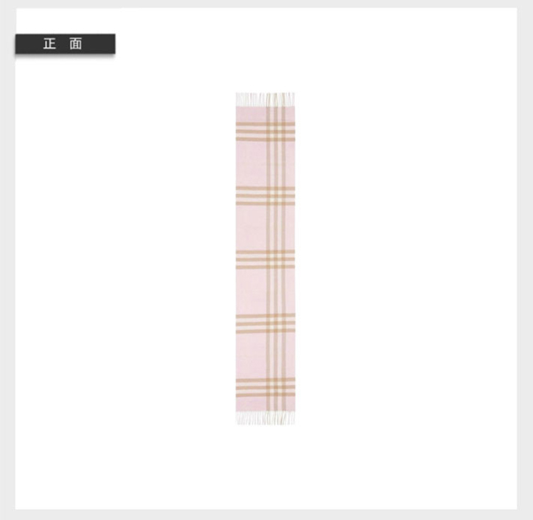 商品[国内直发] Burberry|Burberry 巴宝莉 经典格子休闲羊绒围巾女 8016396-粉色,价格¥3334,第7张图片详细描述