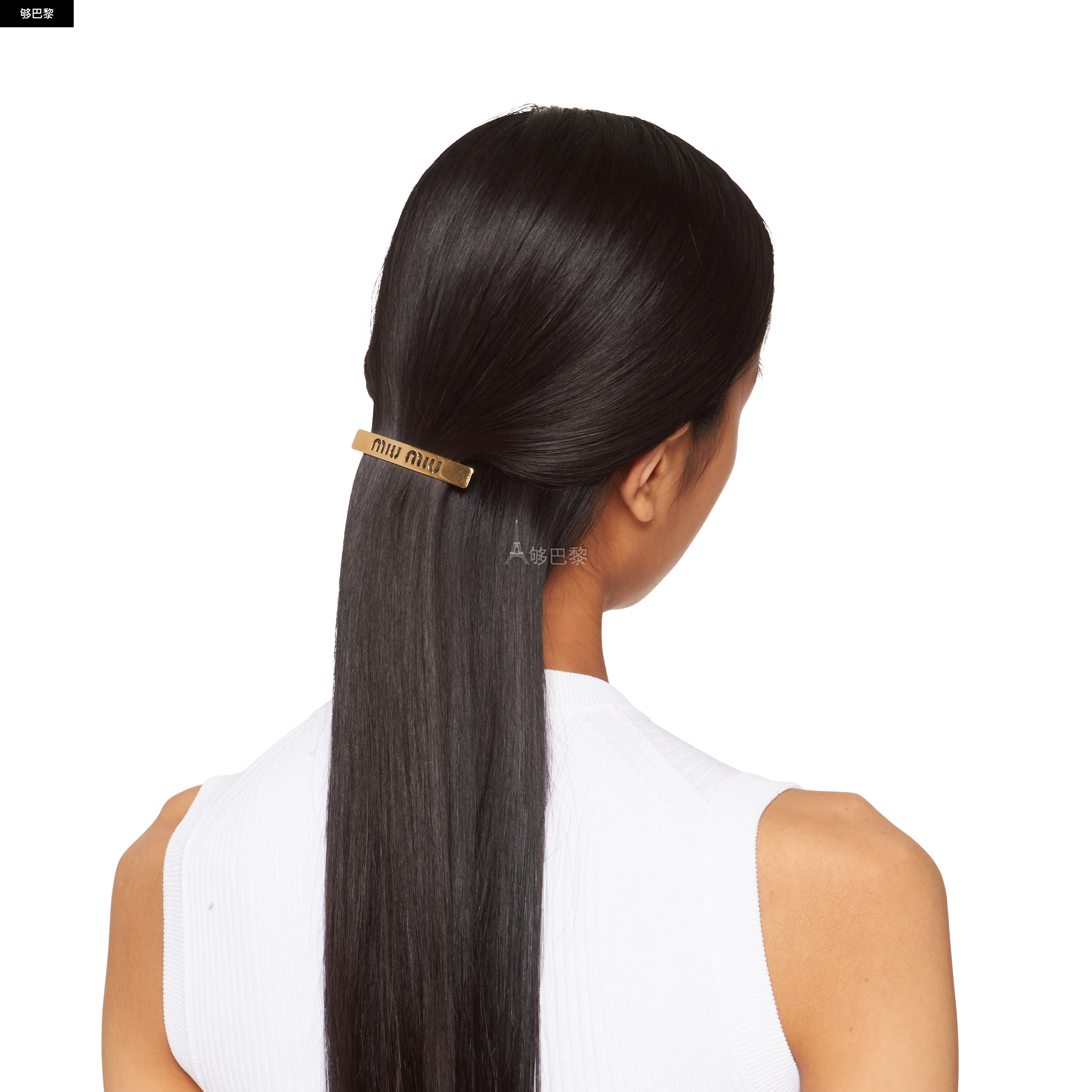 商品Miu Miu|【预售】 缪缪 25春夏 女士 发夹 Pince à cheveux en métal 5IF123_2DTU_F0056 ,价格¥3071,第5张图片详细描述