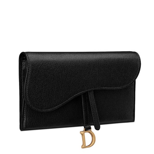商品Dior|【包税】DIOR/迪奥 22春夏新款SADDLE系列 女士黑色羊皮革配可拆卸小袋金链金扣D字吊饰翻盖开合单肩斜挎手拿链条马鞍钱包S5614CCEH_M900,价格¥11238,第3张图片详细描述