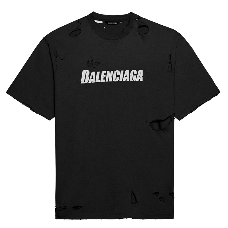 商品Balenciaga|巴黎世家 男士破坏黑色复古T恤651795TKVB81070,价格¥5043,第2张图片详细描述