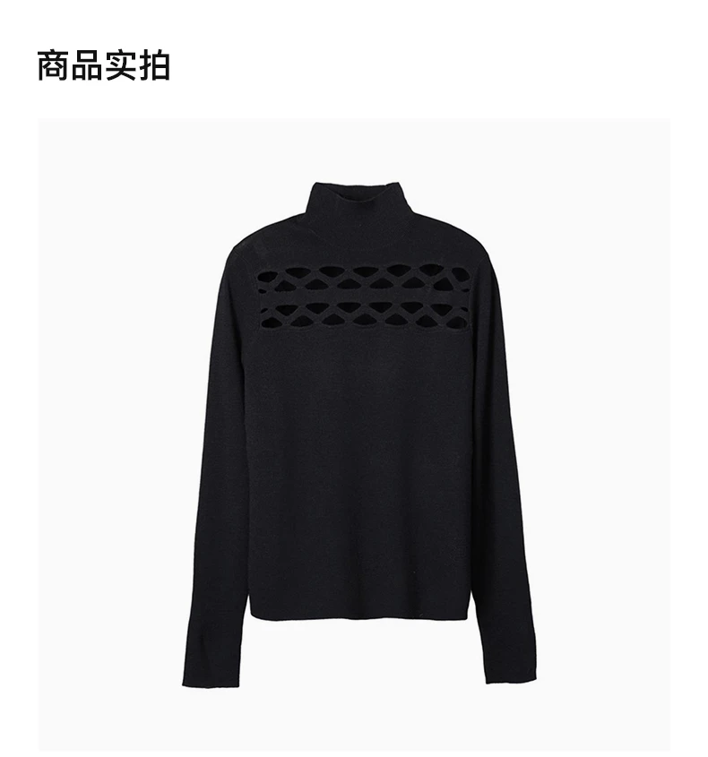 商品Chloé|CHLOE' 黑色女士针织衫/毛衣 C21AMP27-670-001,价格¥2128,第4张图片详细描述