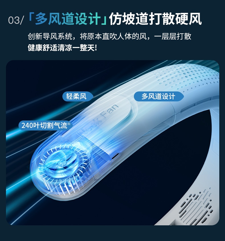 商品[国内直发] YeeCollene|2023跨境新款挂脖风扇折叠usb充电数显静音户外便携式迷你小风扇,价格¥170-¥185,第6张图片详细描述