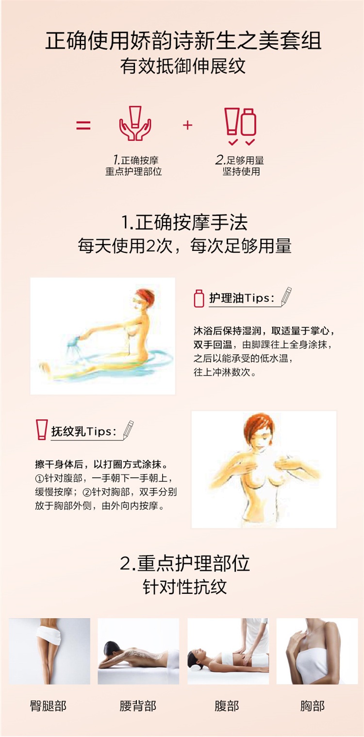 商品Clarins|Clarins娇韵诗准妈妈身体护理预防纹组合套装 抚纹身体霜200ml+身体护理油100ml,价格¥674,第11张图片详细描述