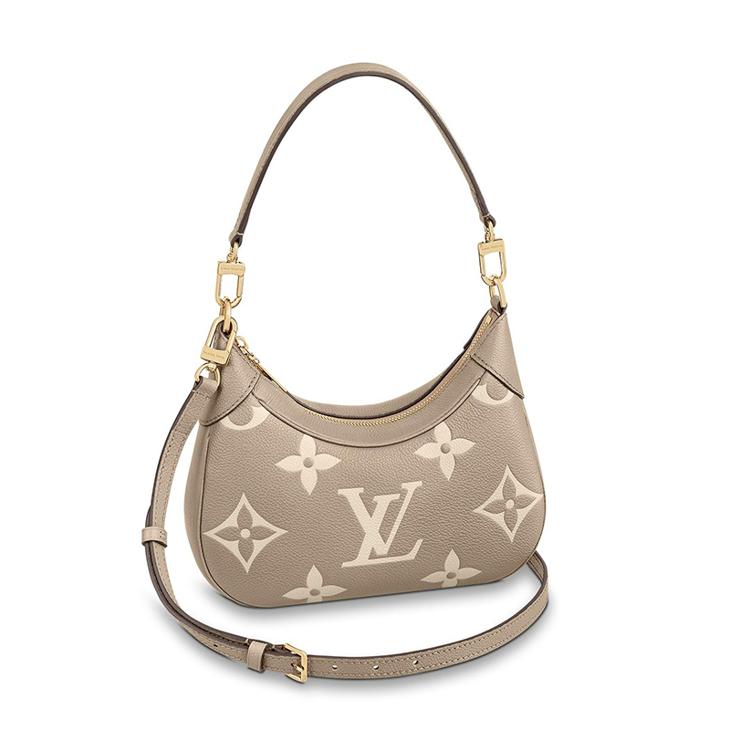 商品Louis Vuitton|【预售十天】Louis Vuitton/路易威登 BAGATELLE系列 女士鸽子灰米色老花皮革金扣配可拆卸肩带单肩斜跨手提法棍包M46112,价格¥18242,第2张图片详细描述