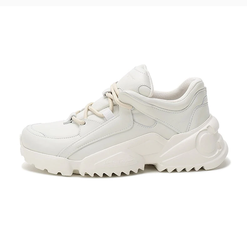 商品Salvatore Ferragamo|SALVATORE FERRAGAMO 女士白色牛皮系带运动鞋 0734120,价格¥2146,第5张图片详细描述
