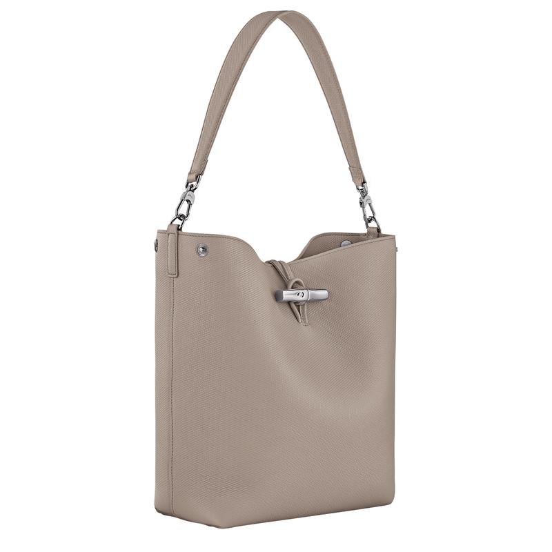 商品Longchamp|珑骧 Le Roseau系列中号女士黑色皮革手提包 10281HFP266（两色可选）,价格¥5810,第5张图片详细描述