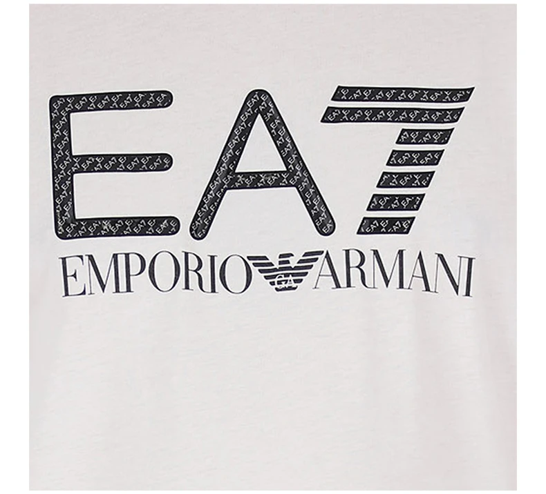 商品[国内直发] Emporio Armani|EMPORIO ARMANI 男士白色棉质字母logo印花圆领短袖T恤 3LPT54-PJ02Z-1100,价格¥498,第8张图片详细描述